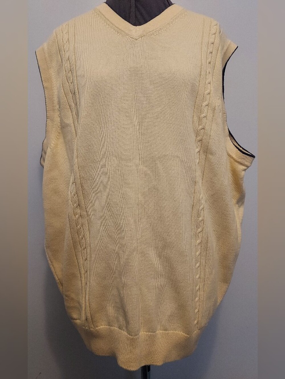Cypress Links Sweater Vest Men’s XL Yellow Cable Knit Golf V-Neck Preppy NWT